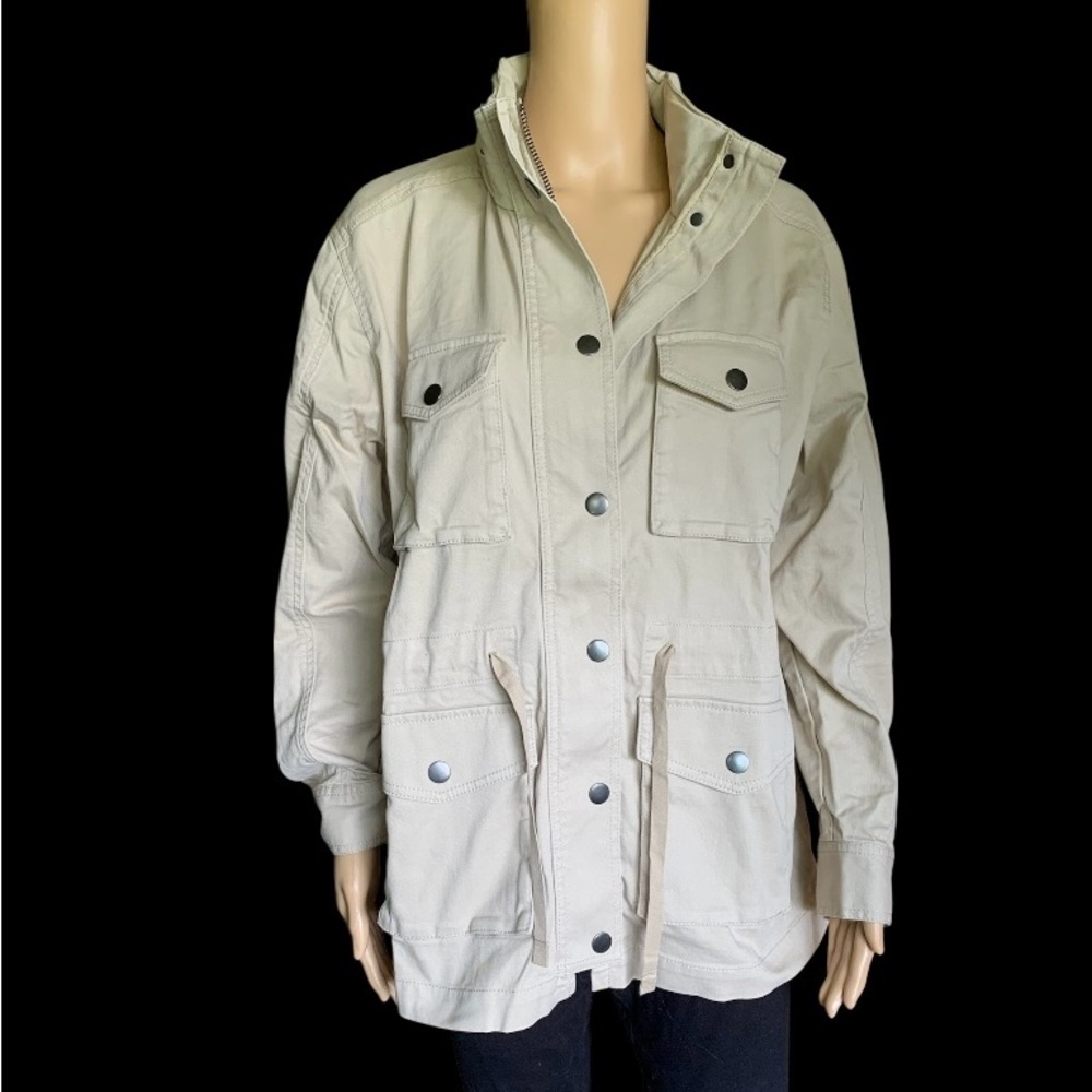 LANDSEND Canvas MILITARY JACKET Long Sleeve Stowable Hood